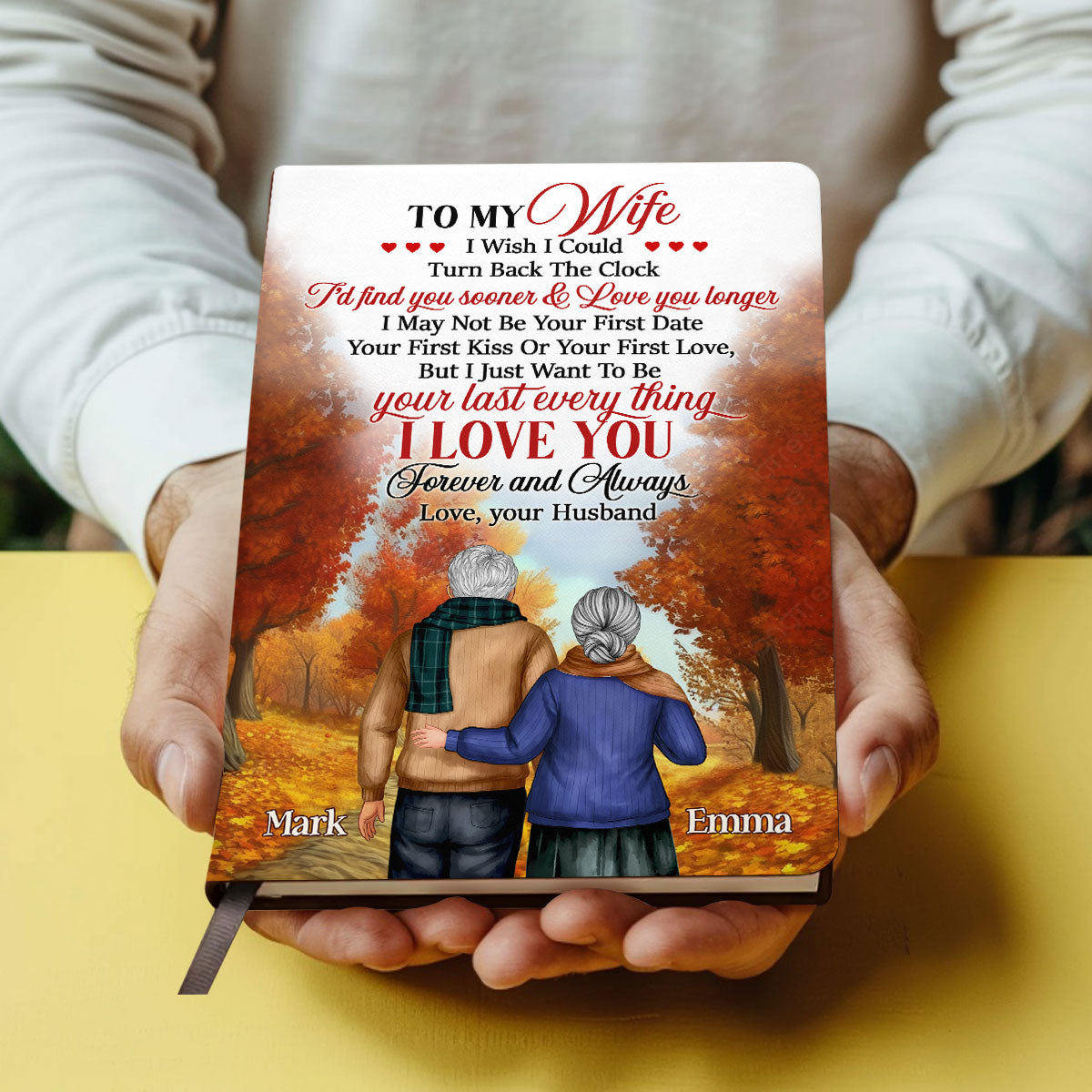 To My Wife | Personalized Leather Cover Notebook