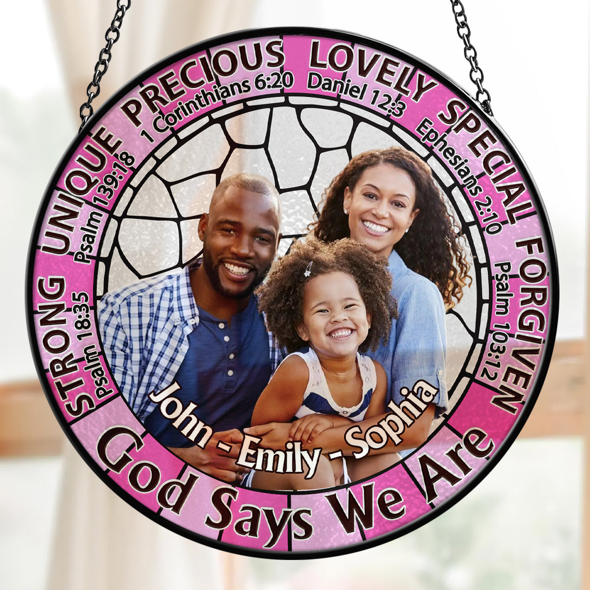 God Says We Are   | Personalized Stained Glass Window Hanging Suncatcher