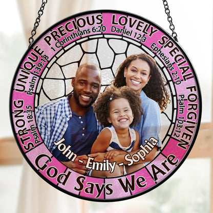 God Says We Are   | Personalized Stained Glass Window Hanging Suncatcher