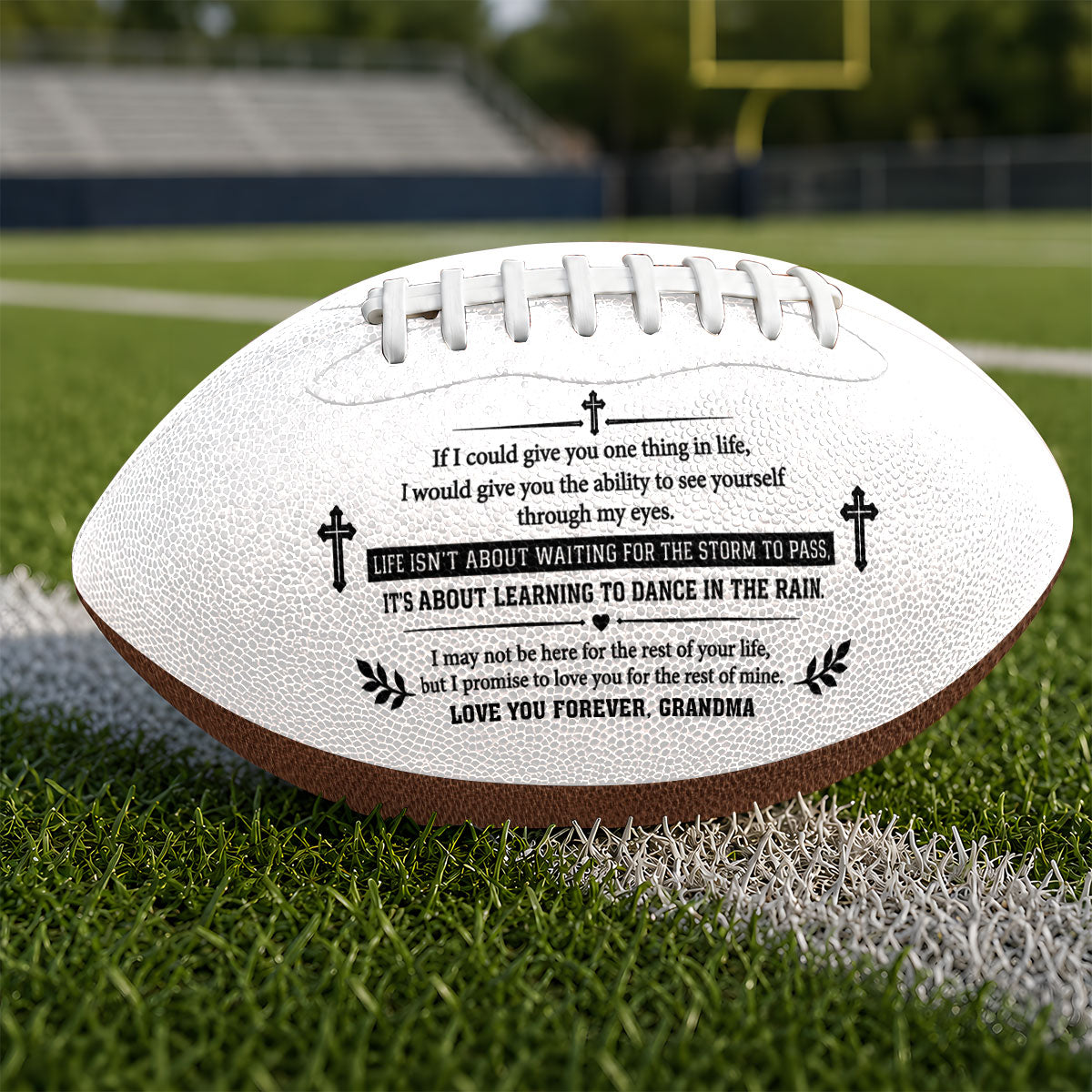 To My Grandson Life Isn't About Waiting For The Storm To Pass | Personalized Football