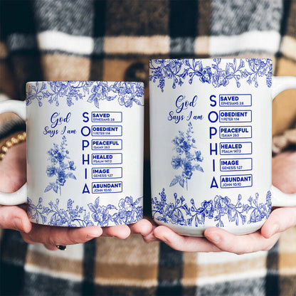 God Says I Am  | Personalized Ceramic Coffee Mug