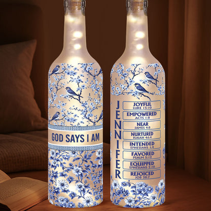 God Says I Am | Personalized Bottle Lamp