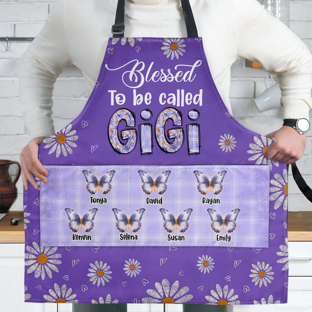 Blessed To Be Called Grandma | Personalized Apron With Pocket