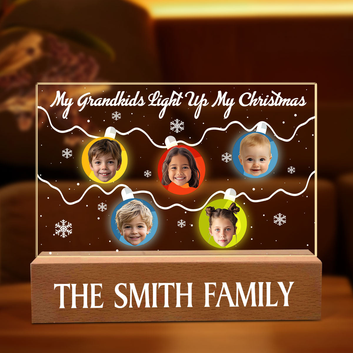 Custom Photo Light Up My Christmas | Personalized Acrylic Plaque Night Light JSAPNLPH1981D
