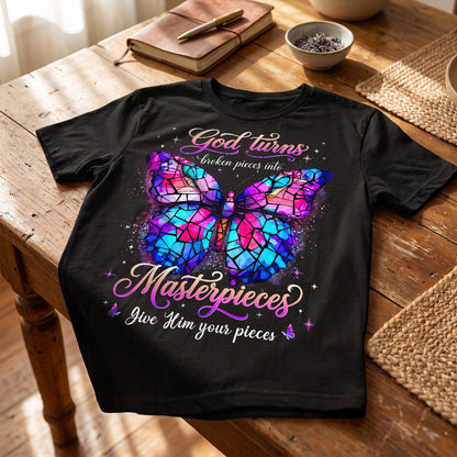 Broken Pieces Into God’s Masterpiece |  2D Unisex T-shirt