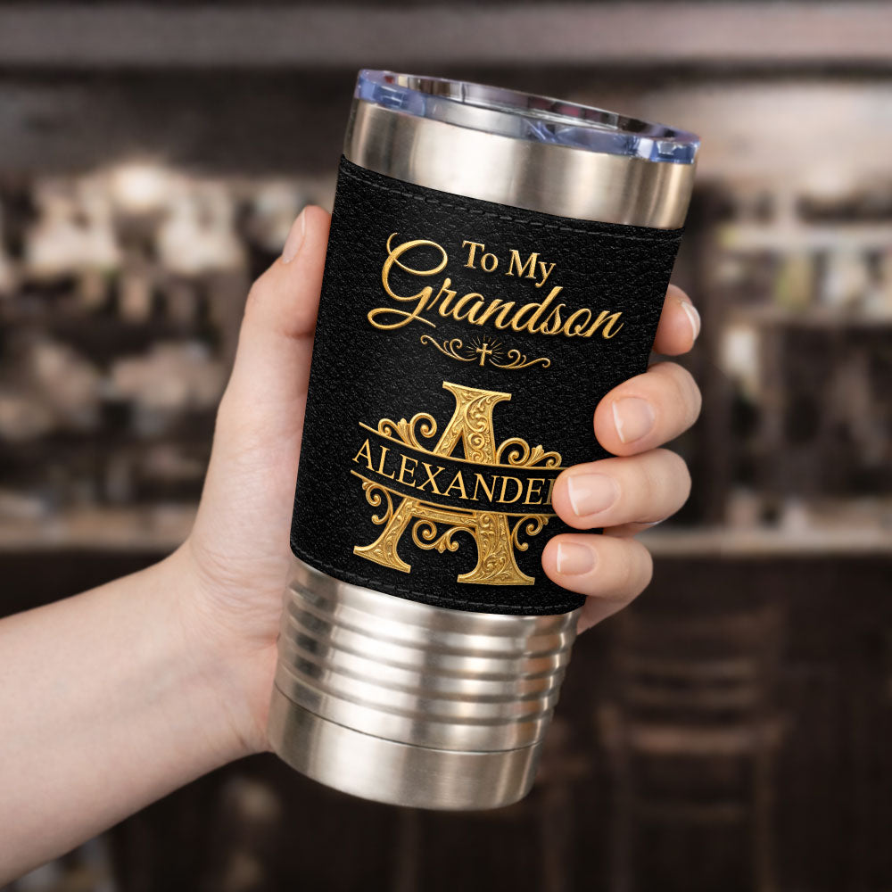 Be The Man I Know You Can Be | Personalized 20oz Leather Wrapped Tumbler