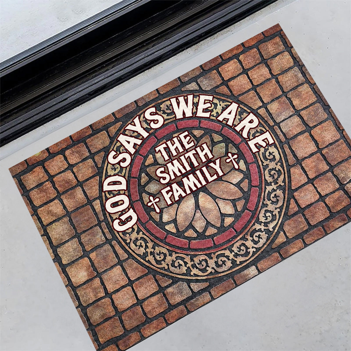 God Says We Are  | Personalized Doormat