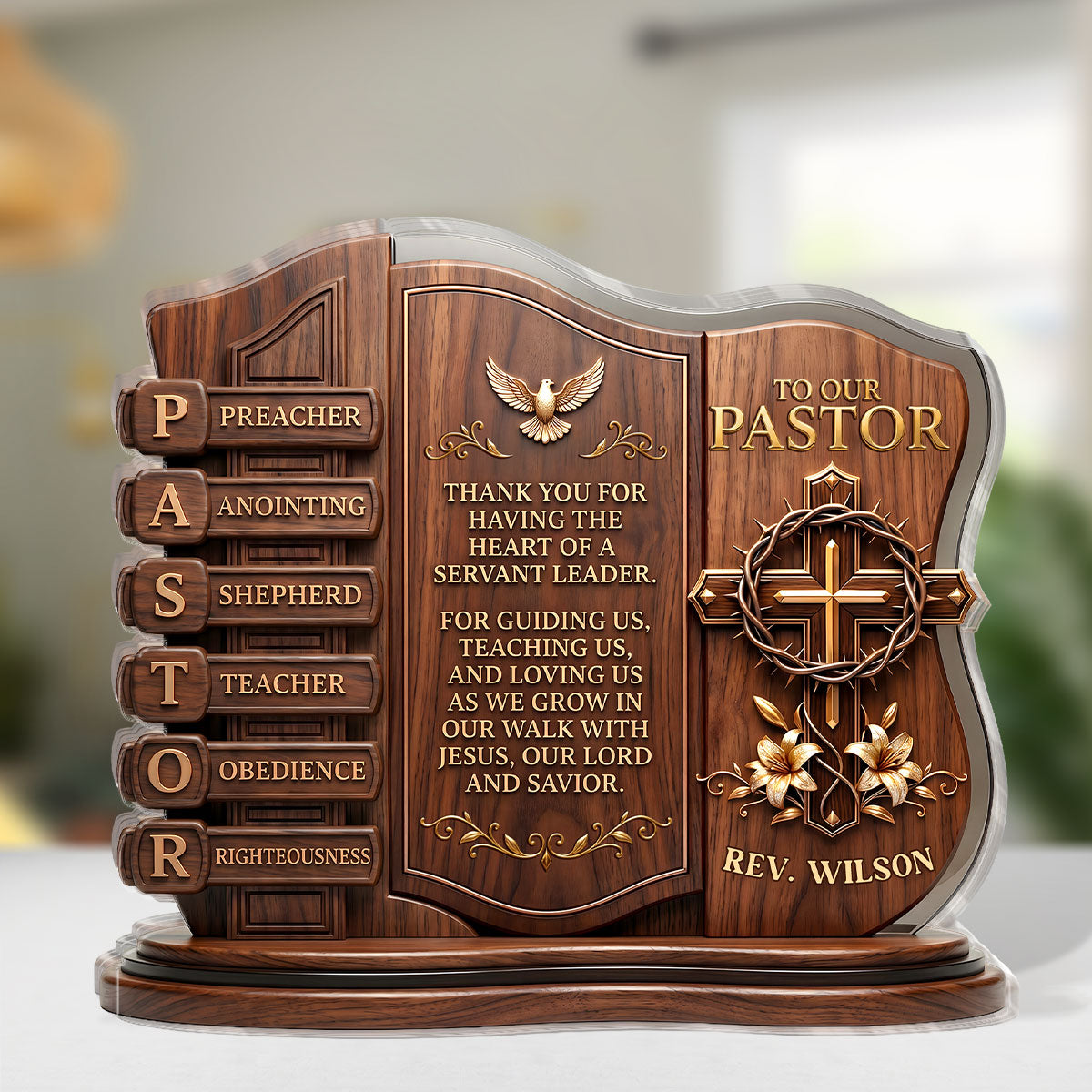 Paster Heart Shape Gift For Pastor - Heart Of A Servant Leader - Personalized Custom ...