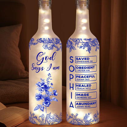 God Says I Am | Personalized Bottle Lamp