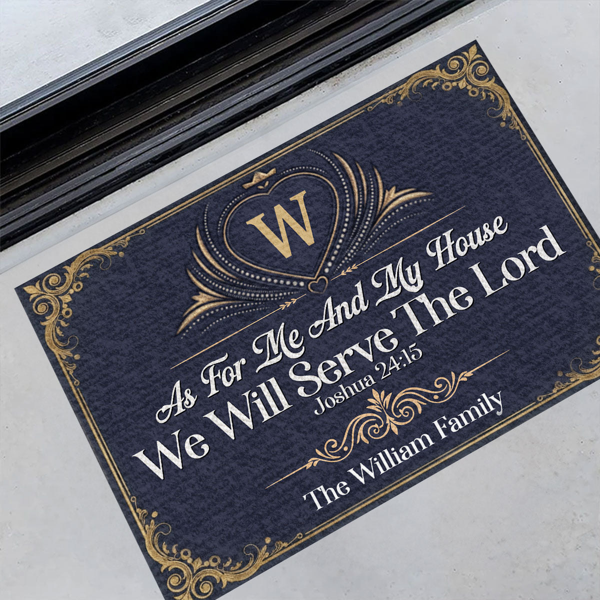 As For Me And My House We Will Serve The Lord | Personalized Doormat