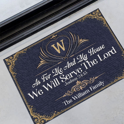 As For Me And My House We Will Serve The Lord | Personalized Doormat