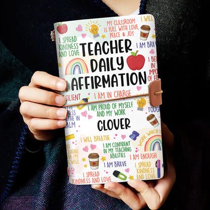 Teacher Daily Affirmation | Personalized Leather Bound Journal JSLBJPH928T