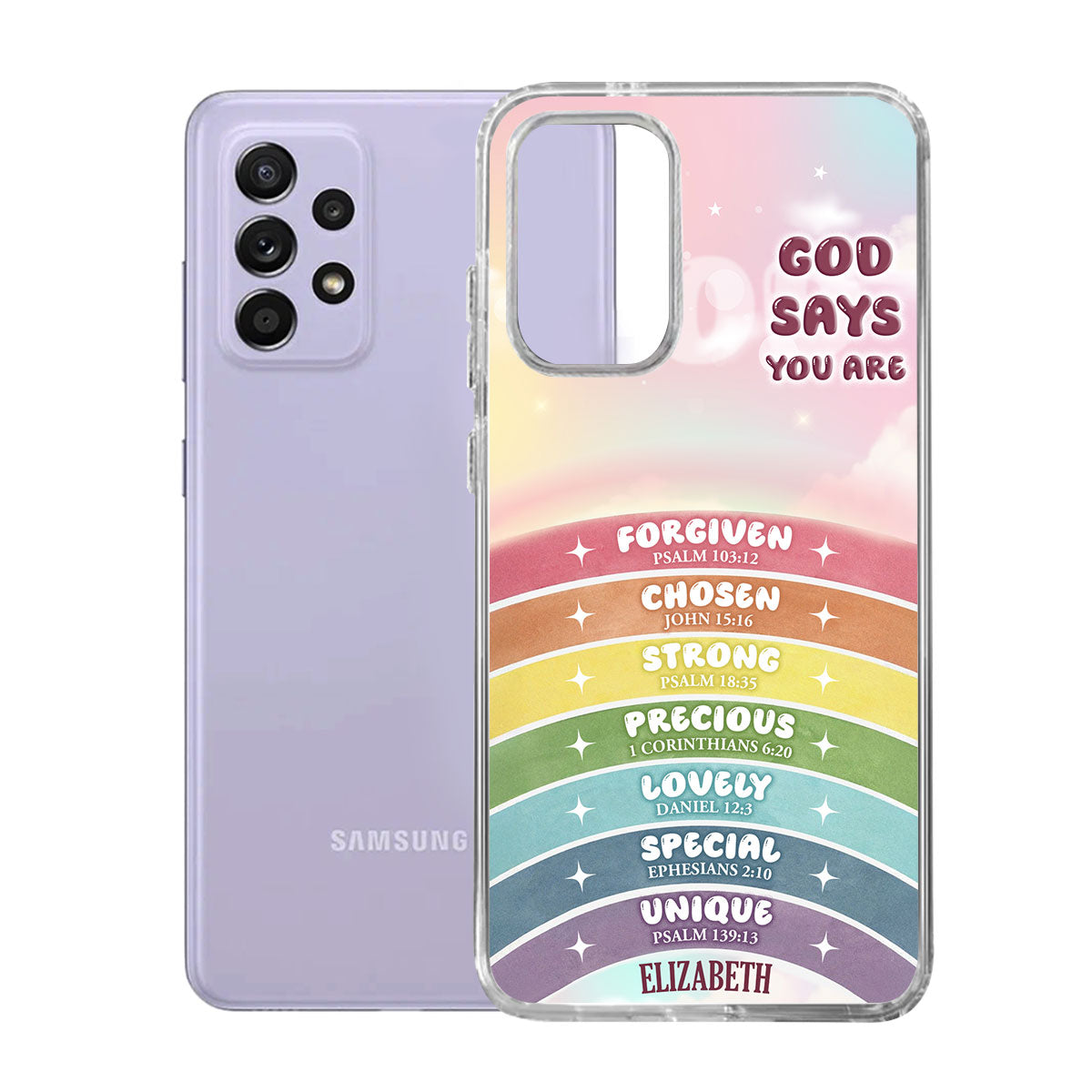 God Says You Are | Personalized Clear Silicone Phone Case