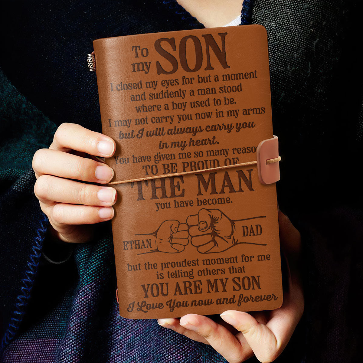 To My Son | Personalized Leather Bound Journal JSLBJTH768D