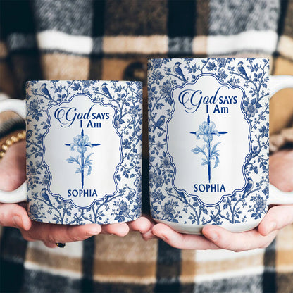 God Says I Am | Personalized Ceramic Coffee Mug