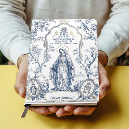 O Mary Pray For Us | Personalized Leather Cover Notebook