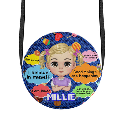 Good Things Are Happening | Personalized Kid Round Purse JSCRBPHA1116M