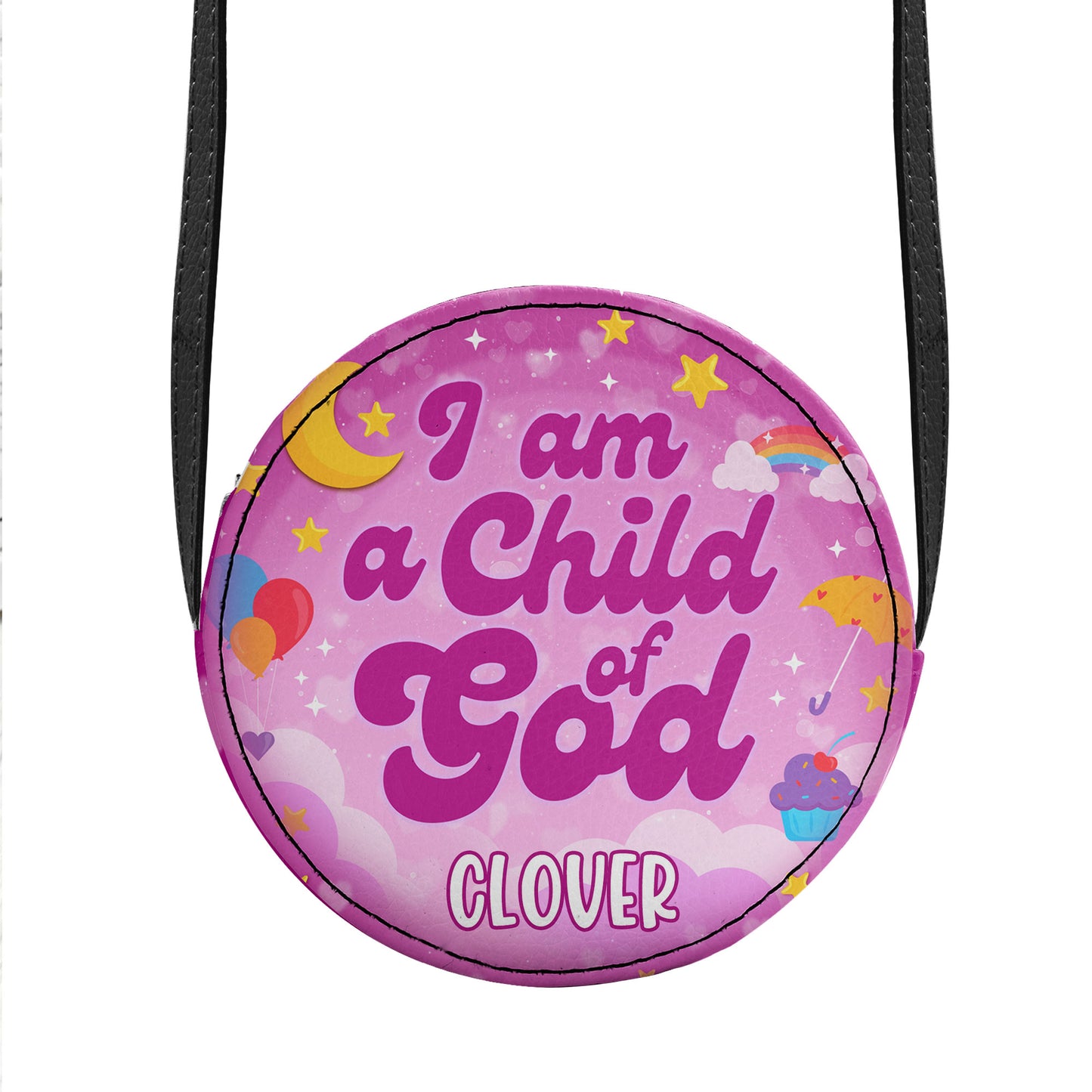 I Am A Child Of God | Personalized Kid Round Purse JSCRBPH1117D