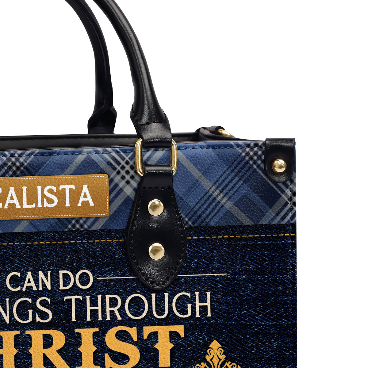 I Can Do All Things Through Christ Who Strengthens Me | Personalized Leather Handbag JSLHBTPA882L