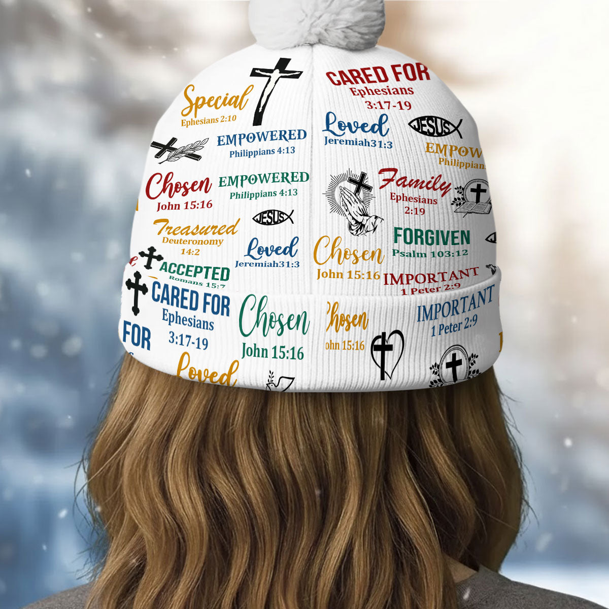 God Says I Am | Personalized Bobble Beanie Hat