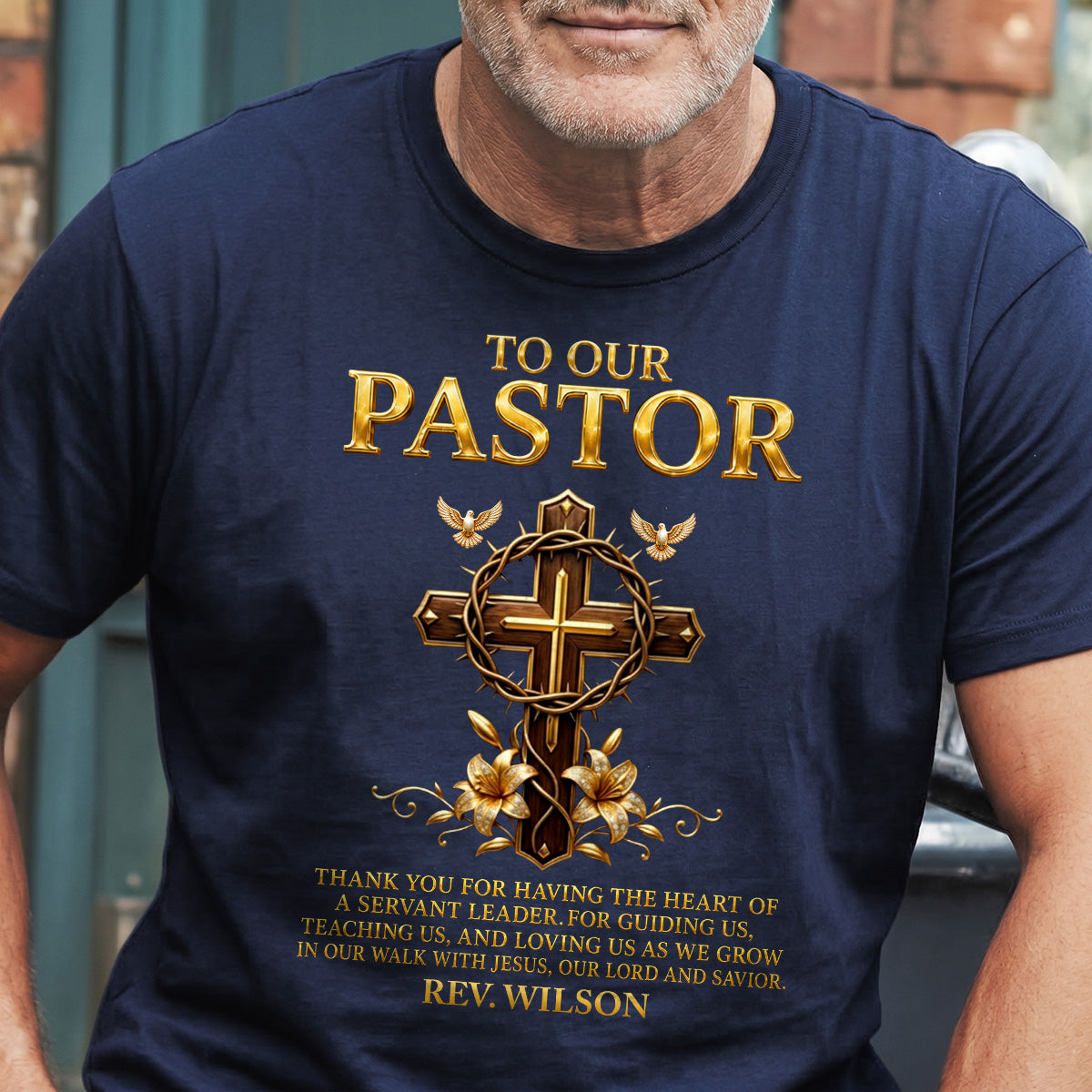 To Our Pastor For Having The Heart Of A Servant Leader | Personalized 2D Unisex T-shirt