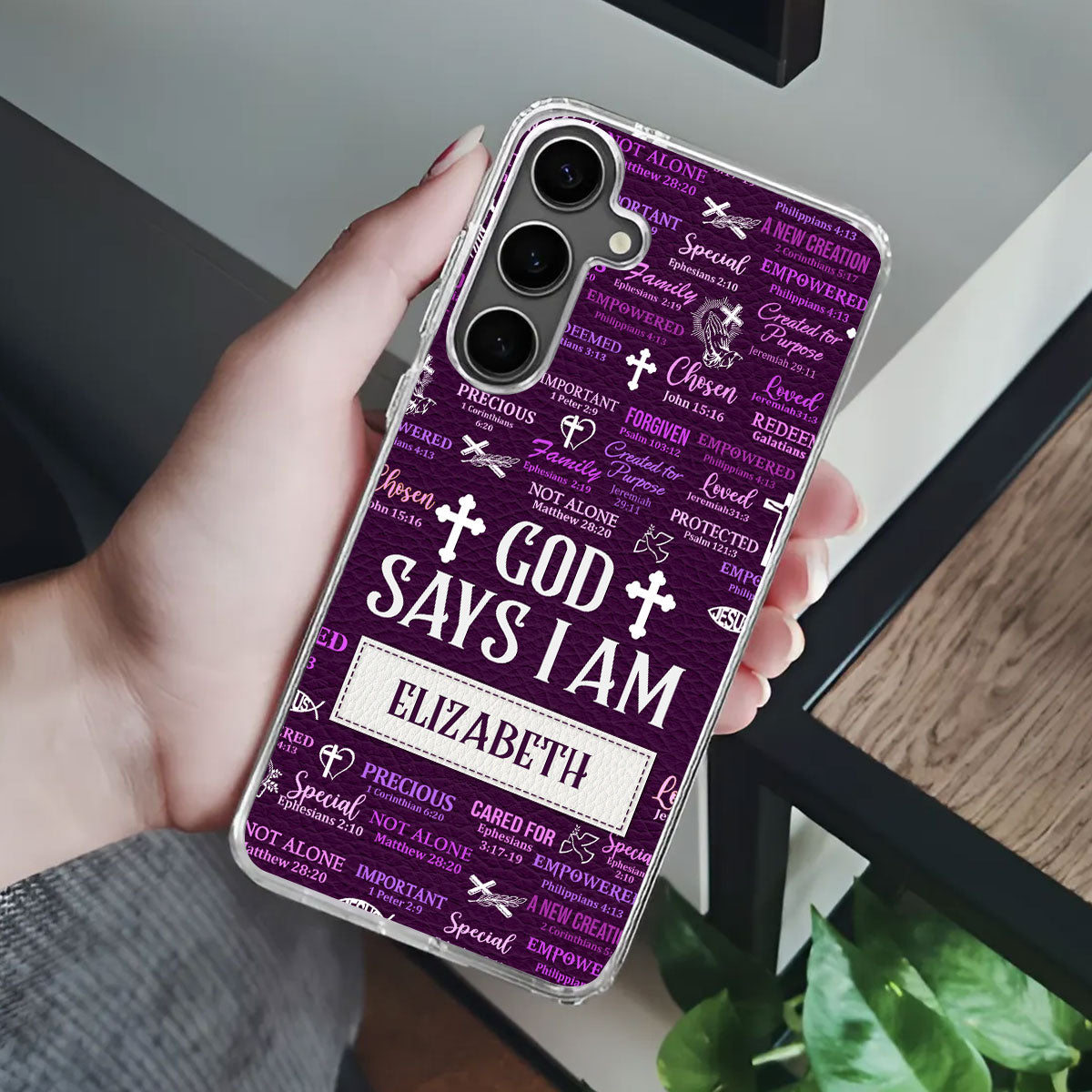 God Says I Am | Personalized Clear Silicone Phone Case