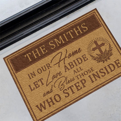 Bless All Those Who Step Inside | Personalized Doormat JSDMHLPA1809M