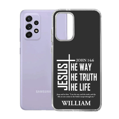 Jesus The Way The Truth The Life | Personalized Clear Silicone Phone Case