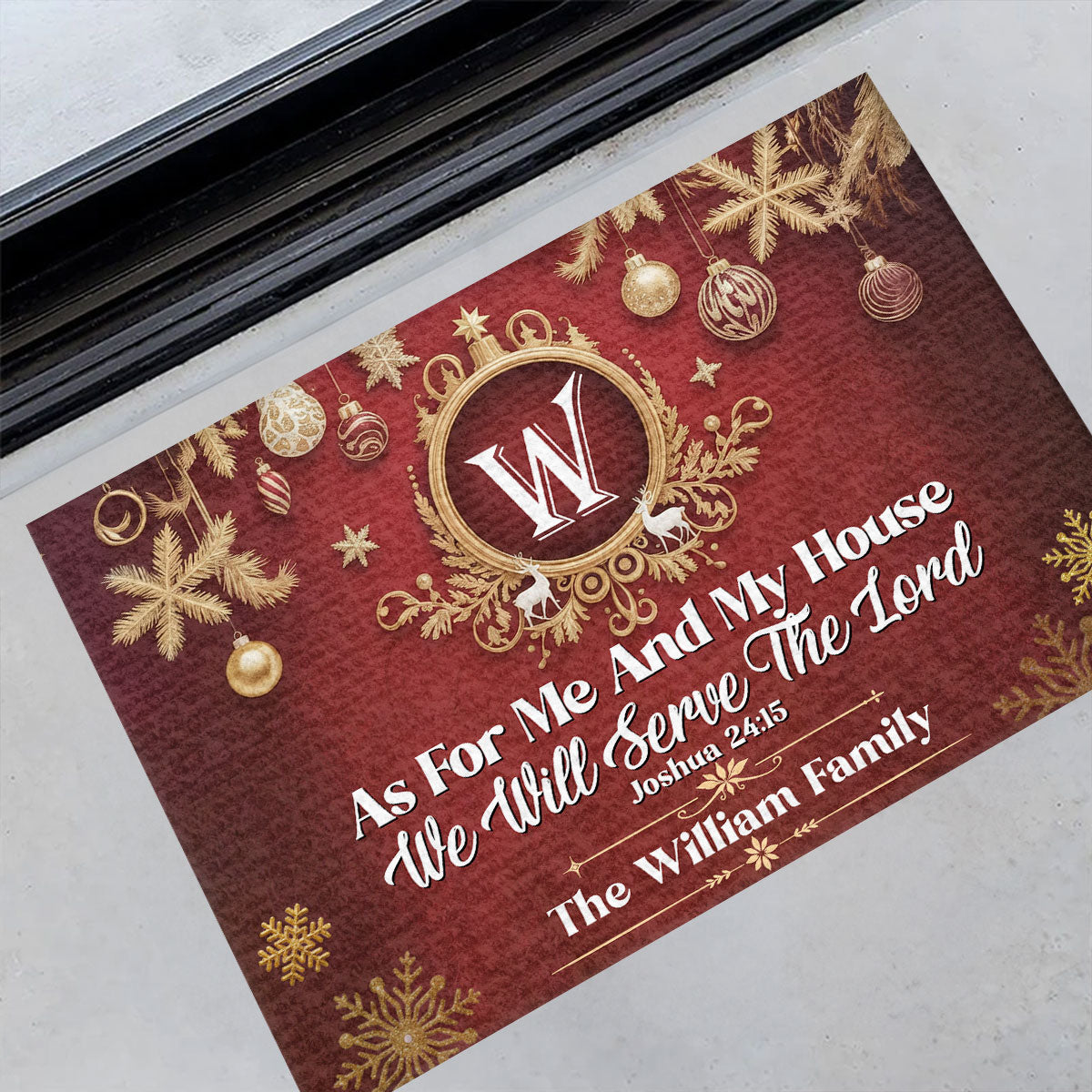 As For Me And My House We Will Serve The Lord | Personalized Doormat