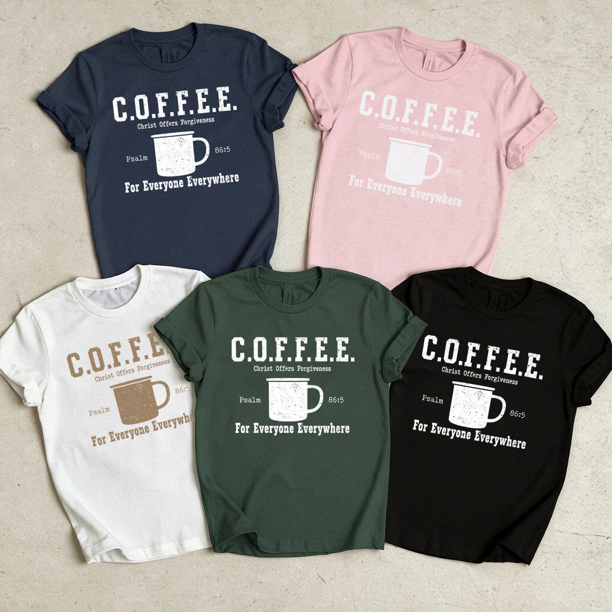 Coffee Christ Offers Forgiveness |  2D Unisex T-shirt