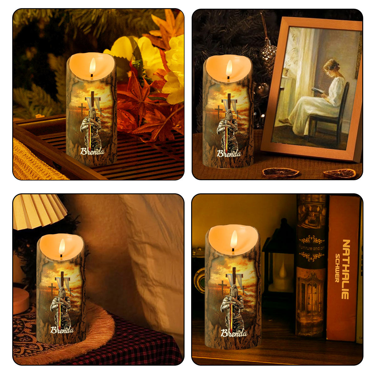 She Who Kneels Before God Can Stand Before Anyone | Personalized Flameless LED Candle