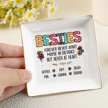 Sisters Forever Never Apart Maybe In Distance But Never At Heart | Personalized Jewelry Dish JSJDPH2031L