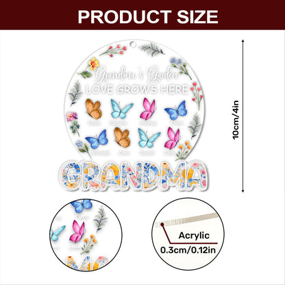 Grandma's Garden Love Grows Here | Personalized 1-Side Acrylic Ornament JSACOPN2657TA