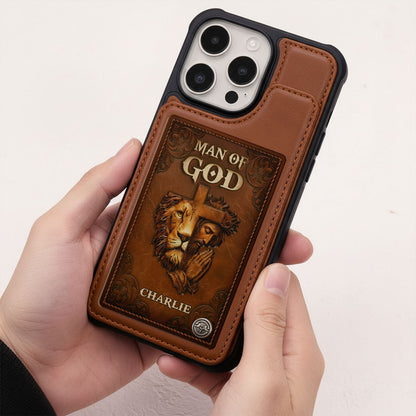 Man Of God | Personalized Leather Flip Wallet Phone Case
