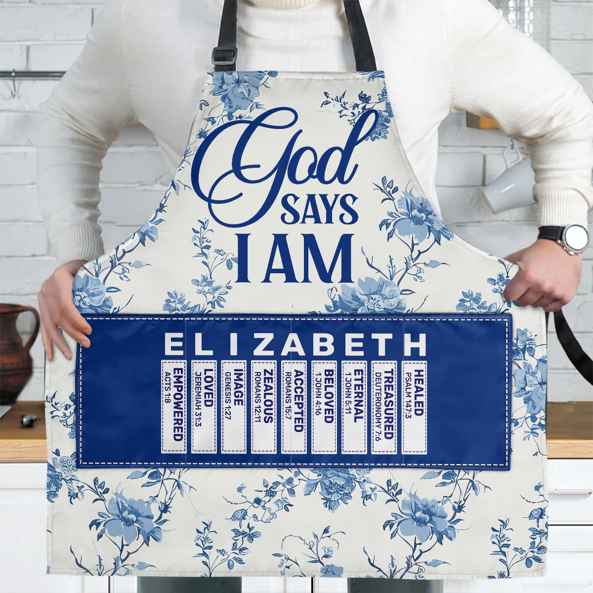God Says I Am  | Personalized Apron With Pocket