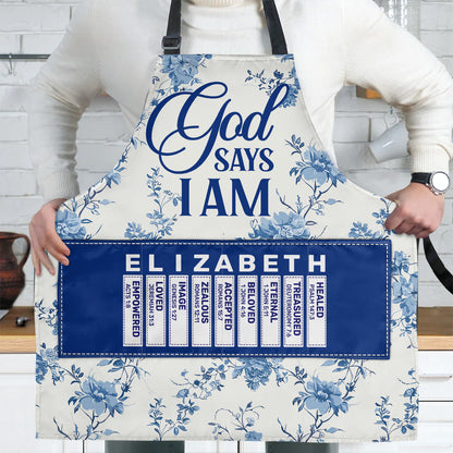 God Says I Am  | Personalized Apron With Pocket
