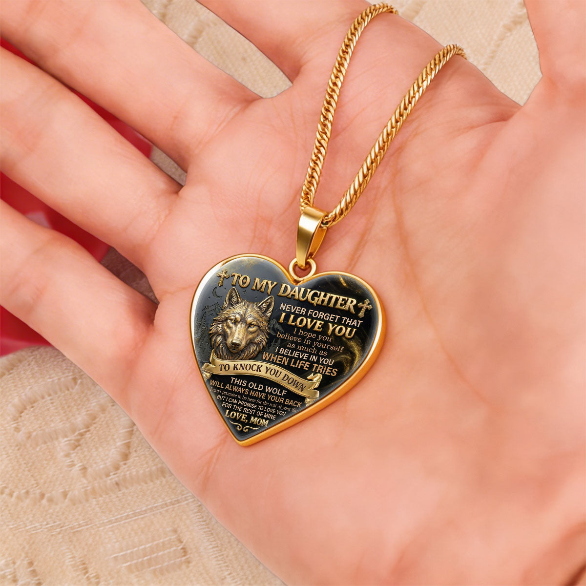Never Forget That I Love You Gift For Daughter, Granddaughter | Personalized Heart Necklace
