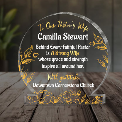 Behind Every Faithful Pastor | Personalized Custom Shaped Squared Acrylic Plaque