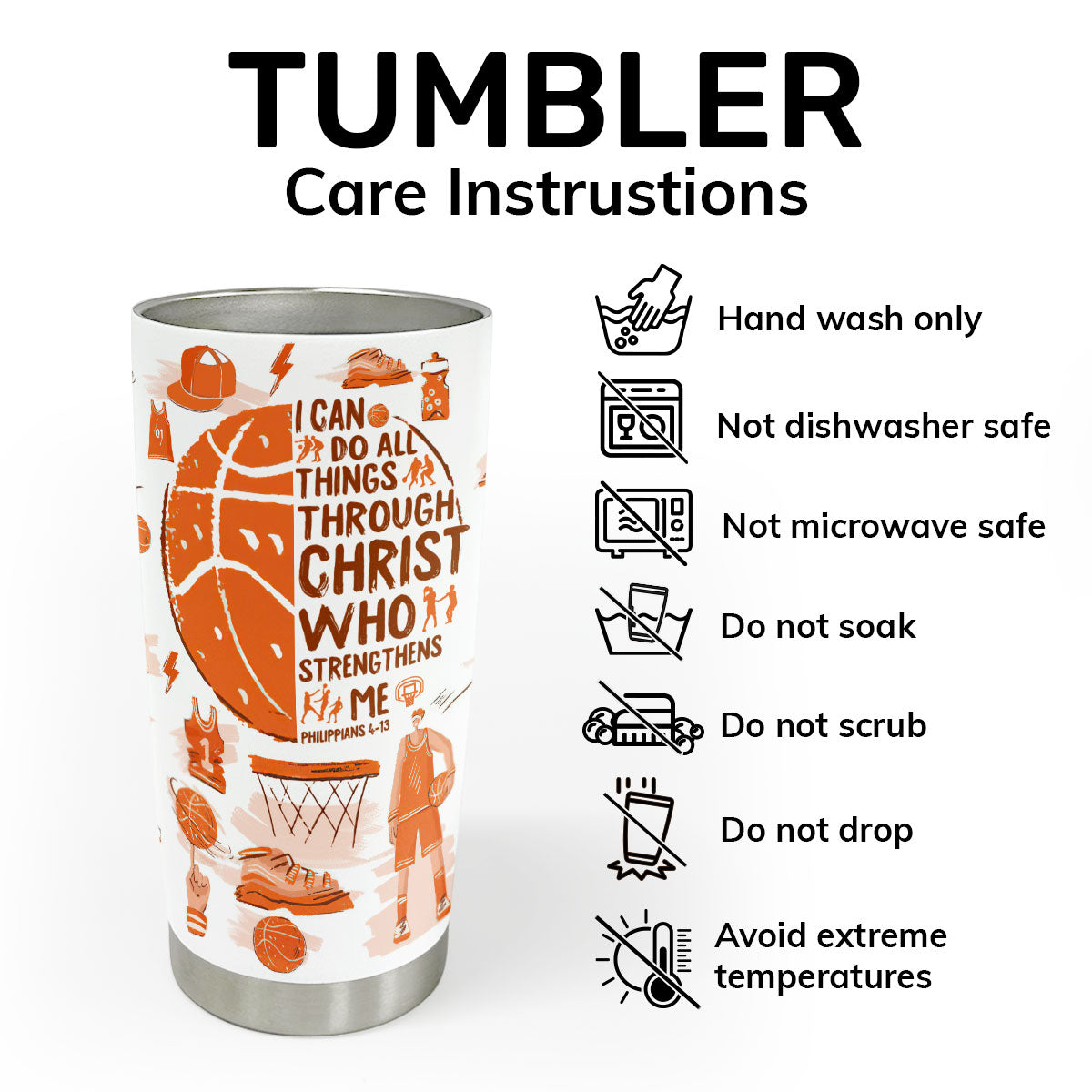 I Can Do All Things Through Christ | Personalized Stainless Steel Tumbler For Kids JSSSTM1049