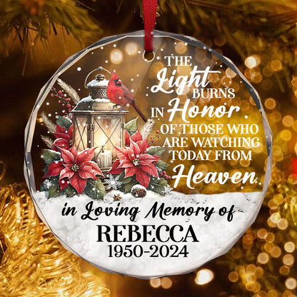 In Loving Memory | Personalized 1-Side Round Glass Ornament JSURGOPPN2671L