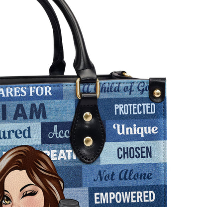 I Am | Personalized Leather Handbag JSLHBPH1348L