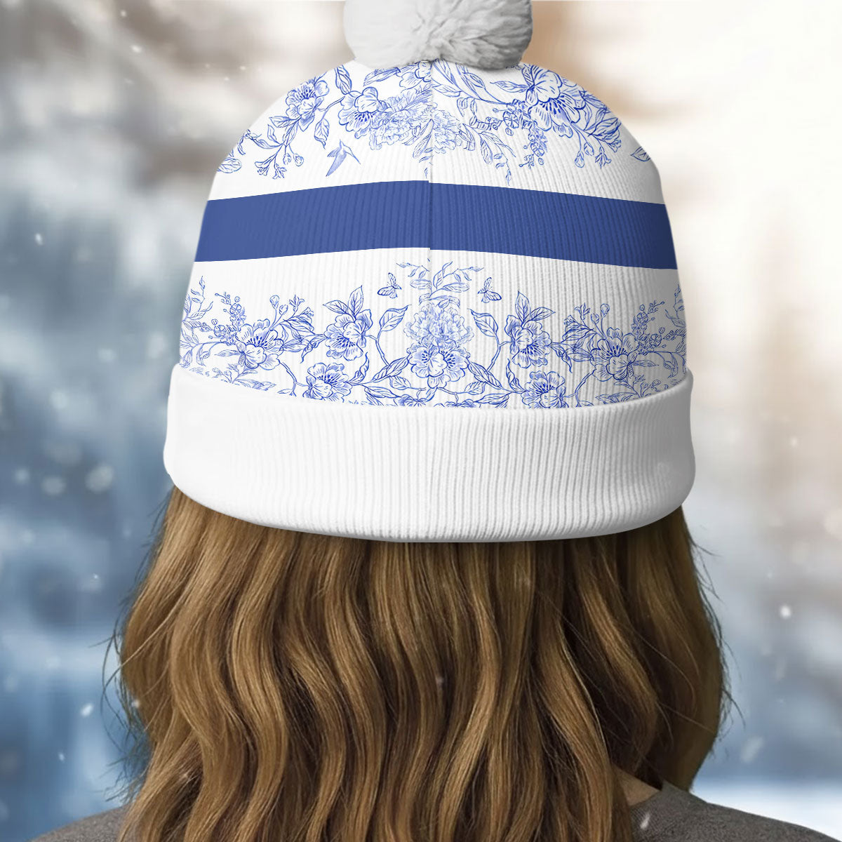 God Says I Am Toile De Jouy Style | Personalized Bobble Beanie Hat