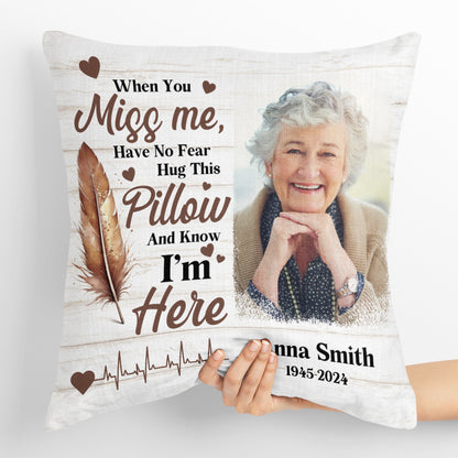 Hug This Pillow And Know I'm Here | Personalized Crystal Velvet Pillow JSPILWHLTN1510M