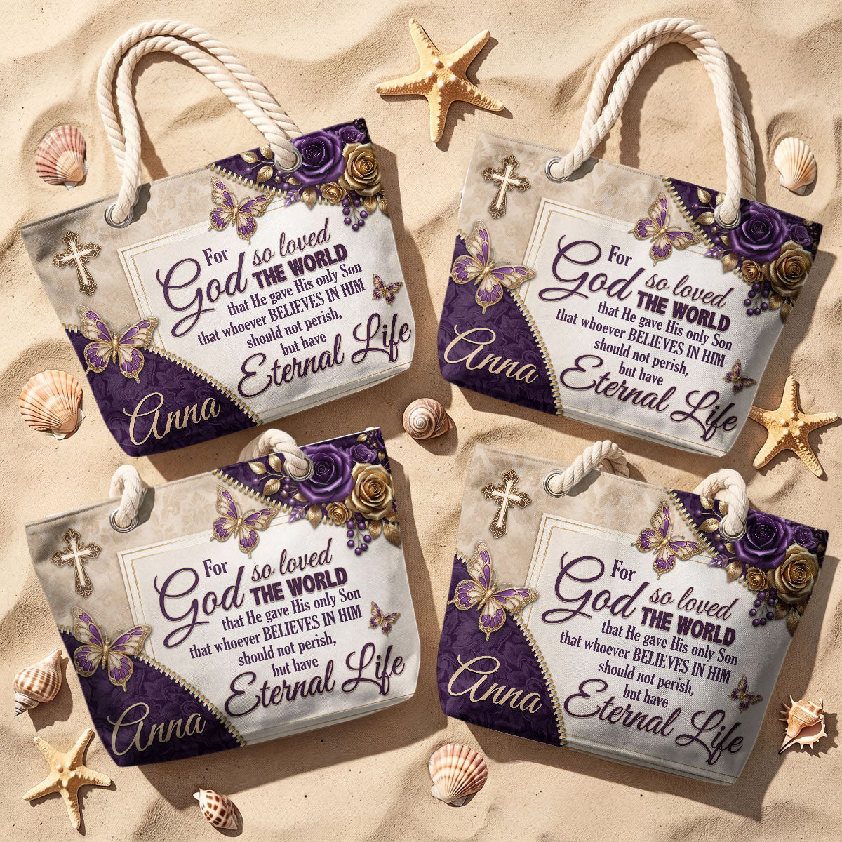 For God So Loved The World | Personalized Beach Bag