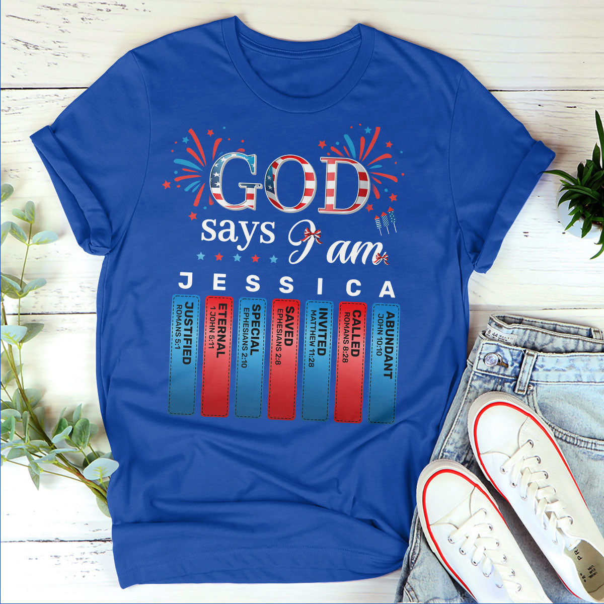 God Says I Am | Personalized 2D Unisex T-shirt