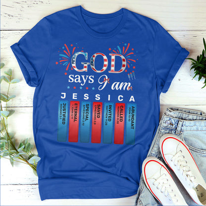 God Says I Am | Personalized 2D Unisex T-shirt