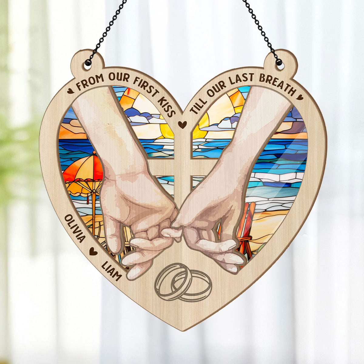 From Our First Kiss | Personalized Window Hanging Suncatcher JSWHSCHLPA1504D