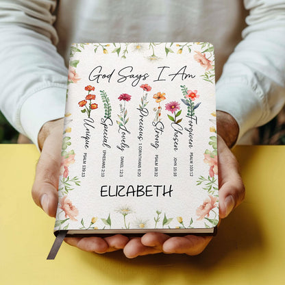 God Says I Am | Personalized Leather Cover Notebook