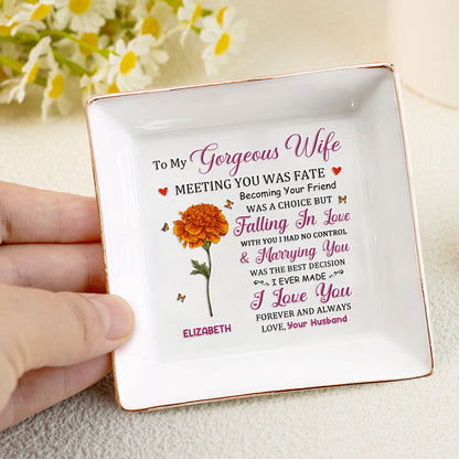 To My Gorgeous Wife | Personalized Jewelry Dish