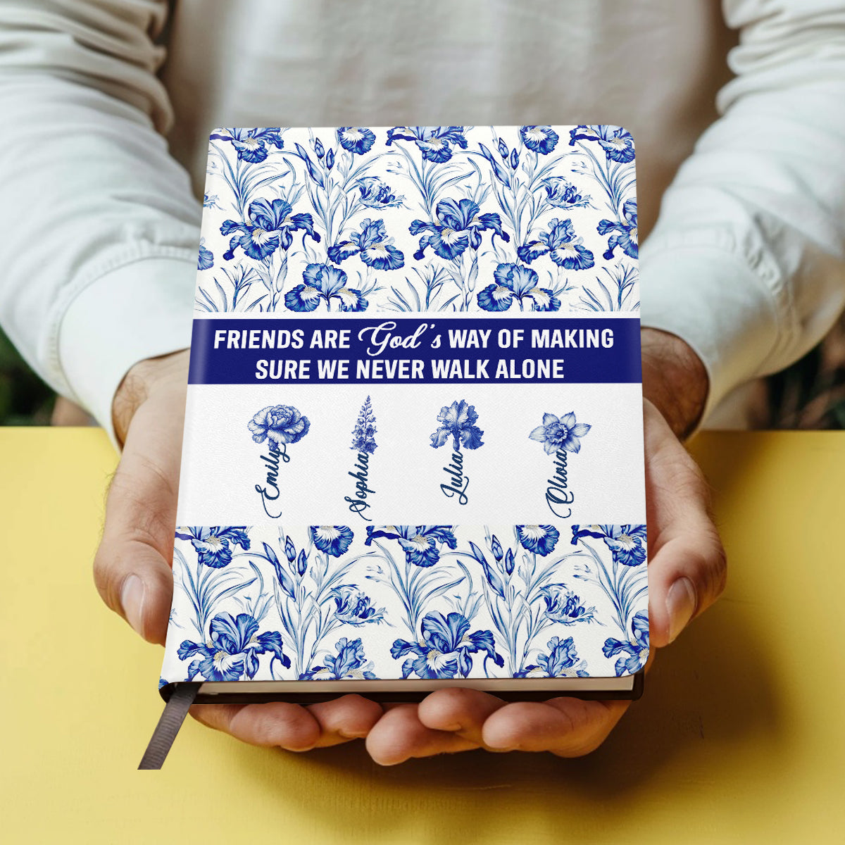 A Friend Is God's Way Of Making Sure We Never Walk Alone | Personalized Leather Cover Notebook